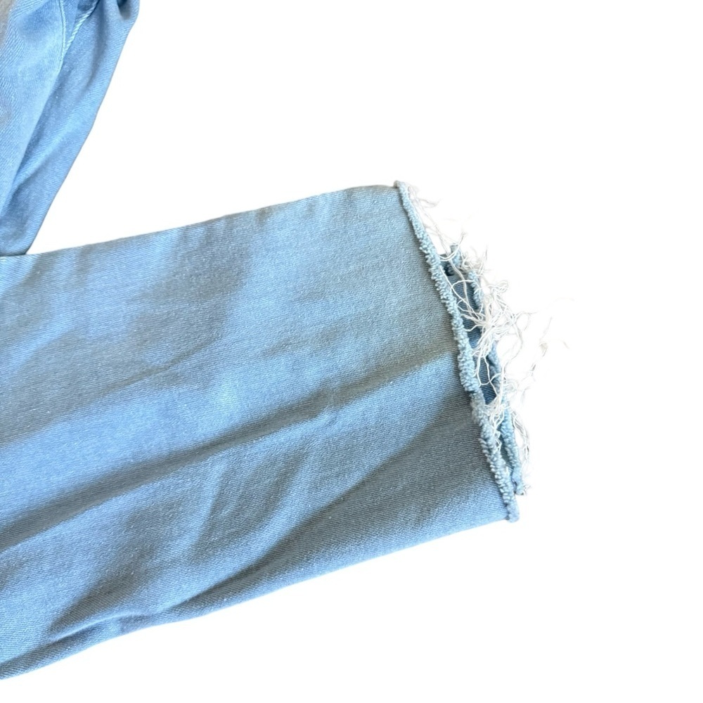 Forever 21 Skinny Jeans Light Wash Blue High Rise Raw Hem Women 27 - Picture 7 of 7